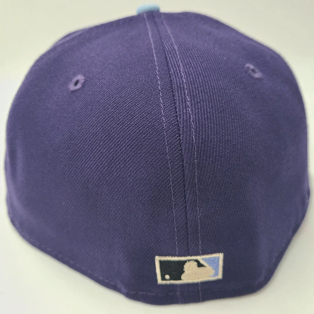 Chicago Cubs Hat Fitted 8 New Era 59Fifty Purple Blue MLB Wrigley Field Patch
